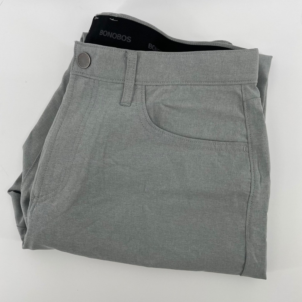 Bonobos Golf Pants Men's 34x34 Athletic Fit Grey Recycled Polyester